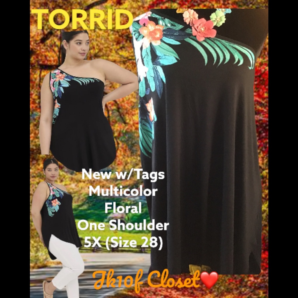 LOWEST🌺 NWT TORRID 5X ONE SHOULDER FLORAL TOP
